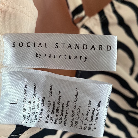SOCIAL STANDARD BY SANCTUARY ANIMAL PRINT ONE PIECE BATHING SUIT SWIM LARGE NEW - Picture 8 of 11